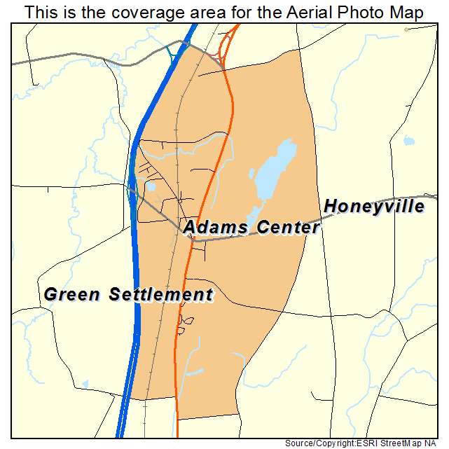 Adams Center, NY location map 