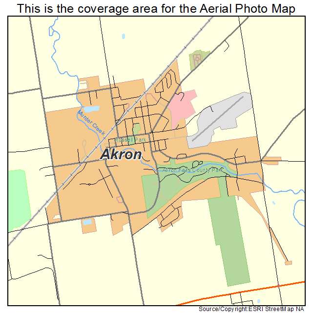 Akron, NY location map 