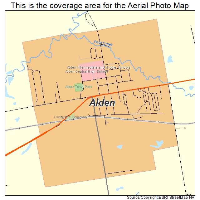 Alden, NY location map 