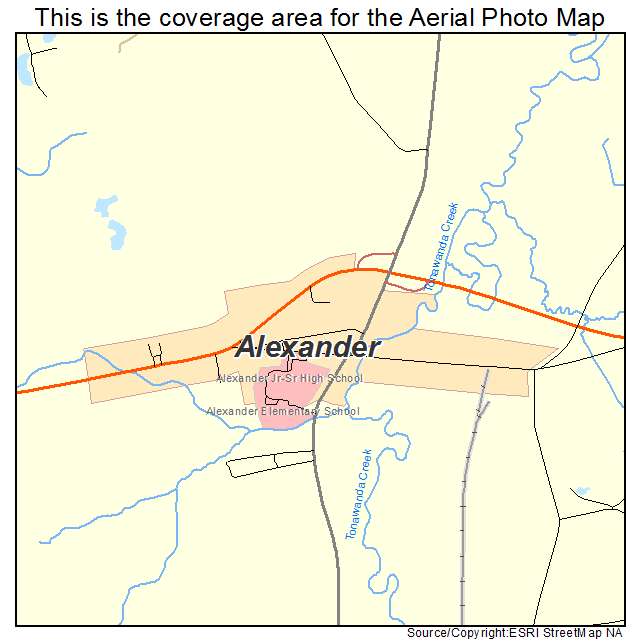 Alexander, NY location map 