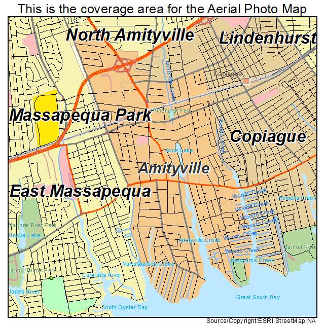 Amityville, NY location map 
