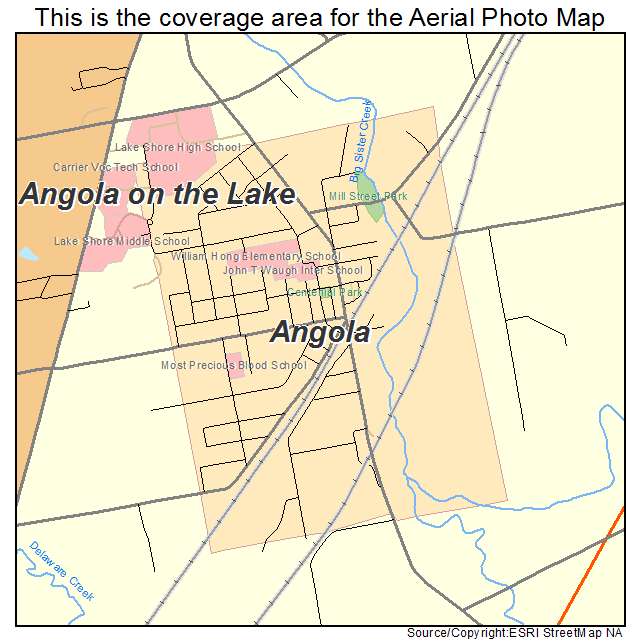 Angola, NY location map 