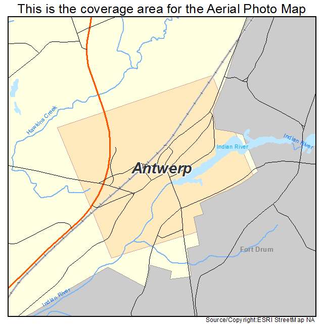 Antwerp, NY location map 