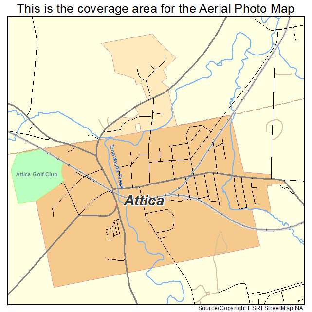 Attica, NY location map 