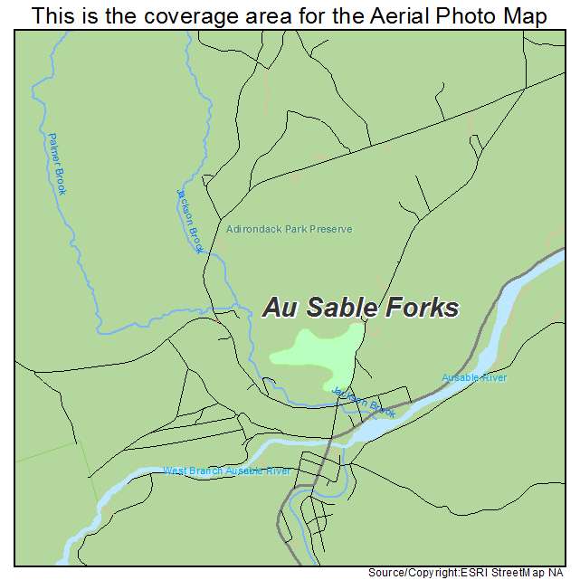 Au Sable Forks, NY location map 