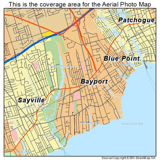 Bayport, NY location map 