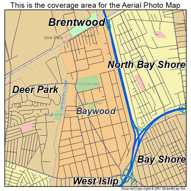 Baywood, NY location map 