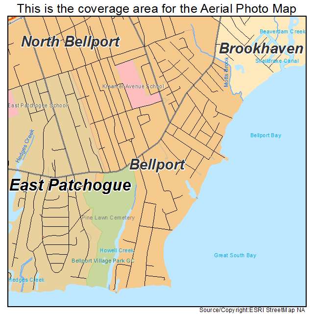 Bellport, NY location map 
