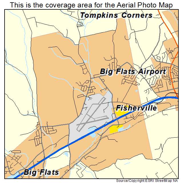 Big Flats Airport, NY location map 