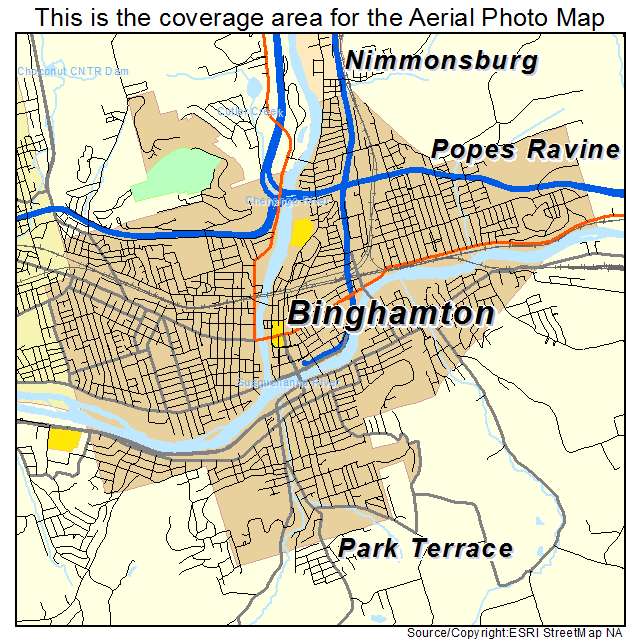 Aerial Photography Map Of Binghamton Ny New York