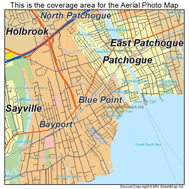 Blue Point, NY location map 