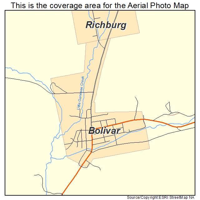 Bolivar, NY location map 