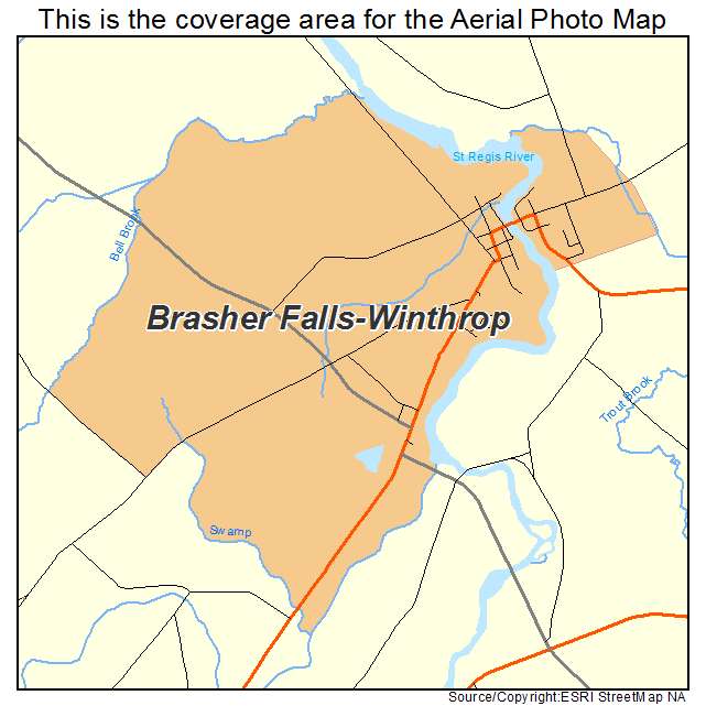 Brasher Falls Winthrop, NY location map 