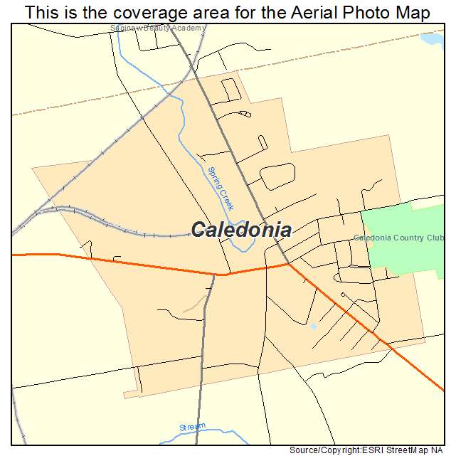 Caledonia, NY location map 