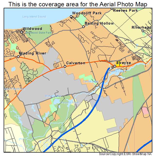 Calverton, NY location map 