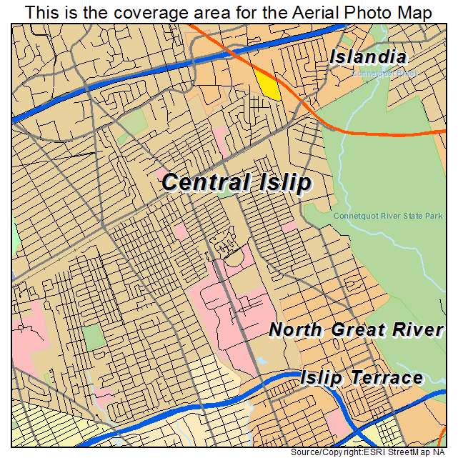 Central Islip, NY location map 