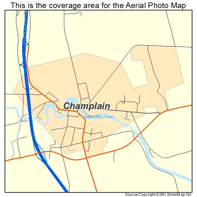 Champlain, NY location map 