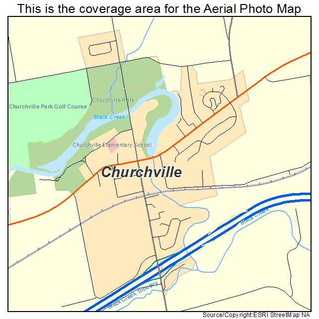 Churchville, NY location map 