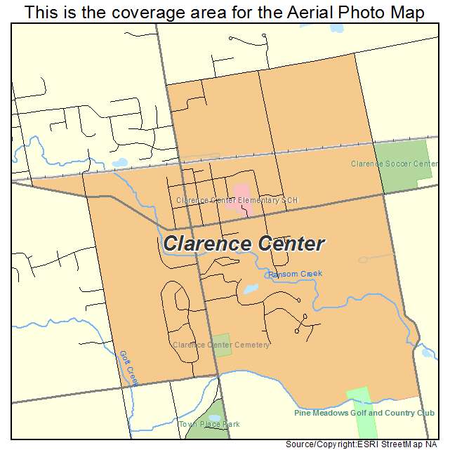 Clarence Center, NY location map 