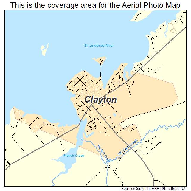Clayton, NY location map 