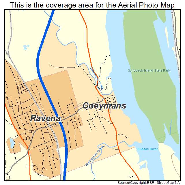 Coeymans, NY location map 