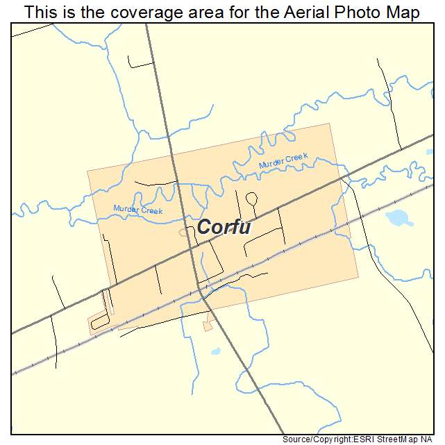 Corfu, NY location map 