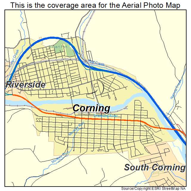 Corning, NY location map 