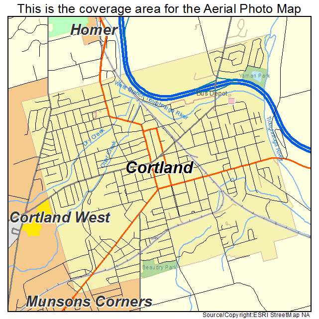 Cortland, NY location map 
