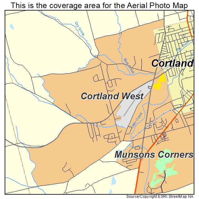 Cortland West, NY location map 
