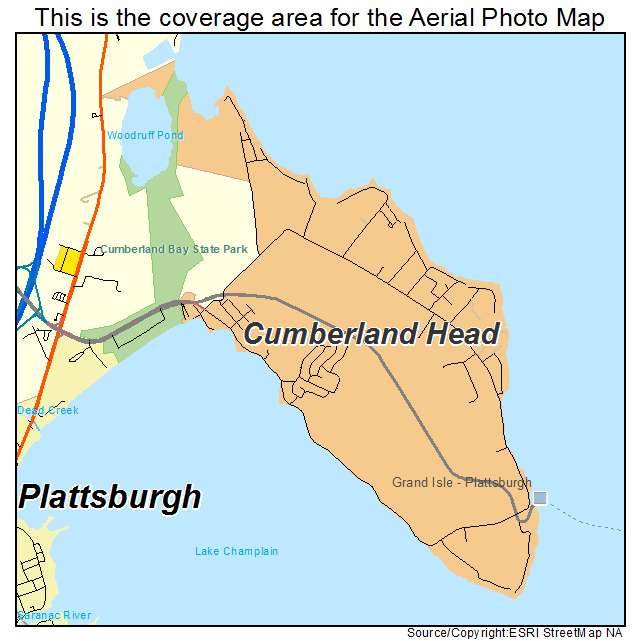 Cumberland Head, NY location map 