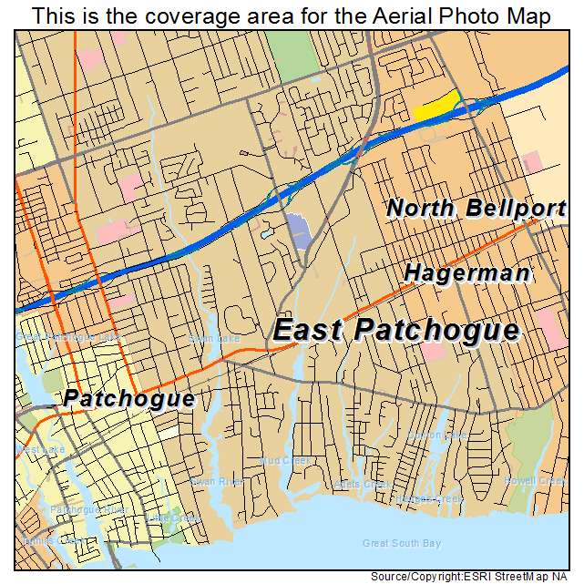 East Patchogue, NY location map 