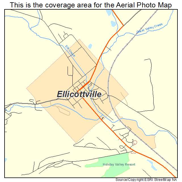 Ellicottville, NY location map 