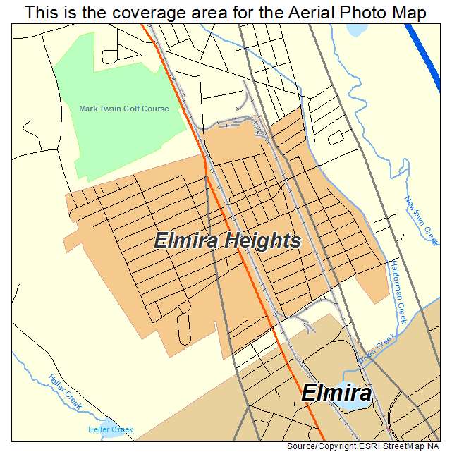 Elmira Heights, NY location map 