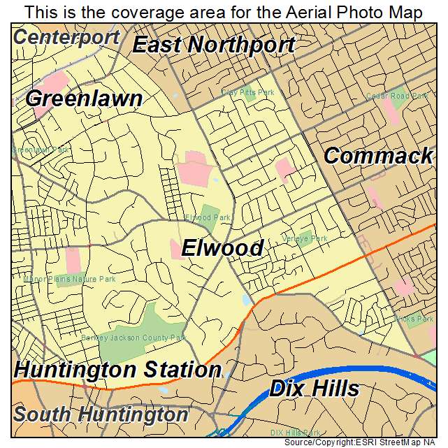 Elwood, NY location map 