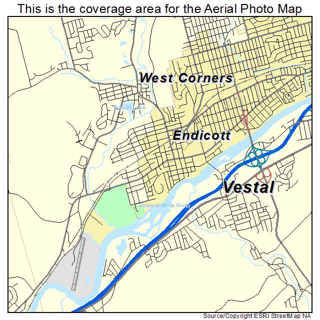 Endicott, NY location map 