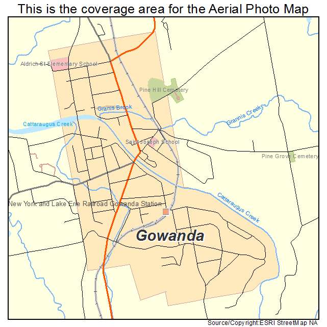 Aerial Photography Map of Gowanda, NY New York