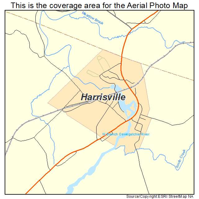 Harrisville, NY location map 