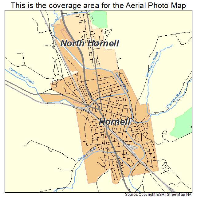 Hornell, NY location map 