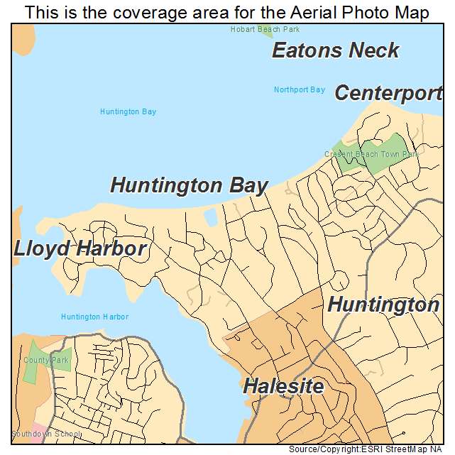 Huntington Bay, NY location map 