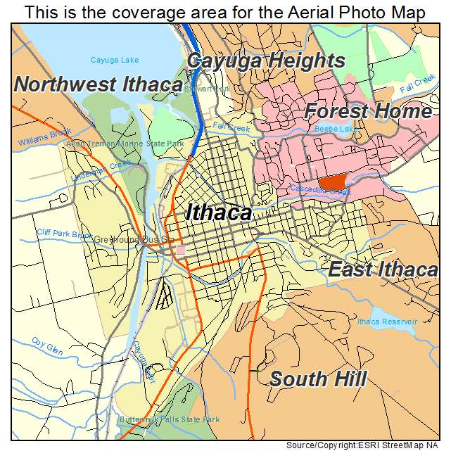 Ithaca, NY location map 
