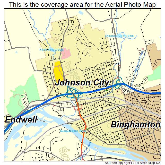 Johnson City, NY location map 