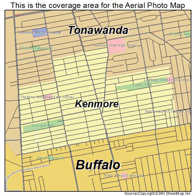 Aerial Photography Map of Kenmore, NY New York