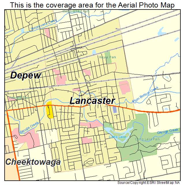 Lancaster, NY location map 