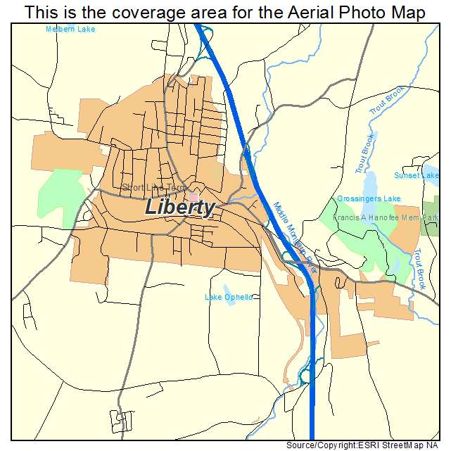 Liberty, NY location map 