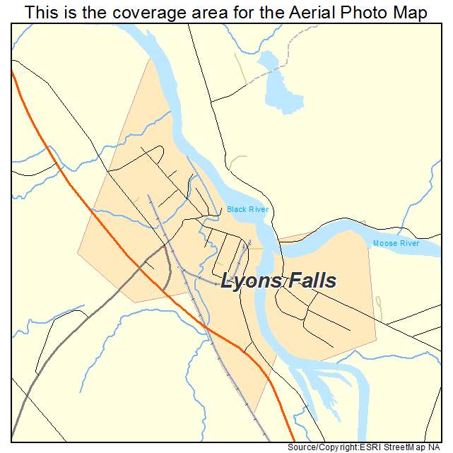Lyons Falls, NY location map 