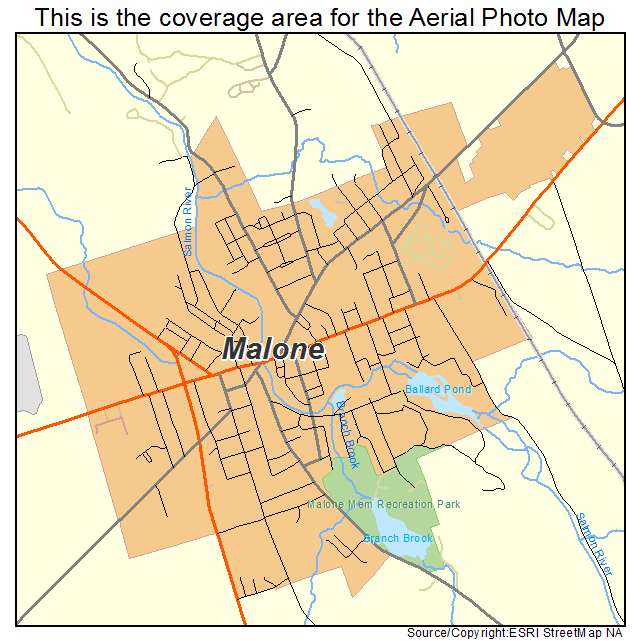 Malone, NY location map 