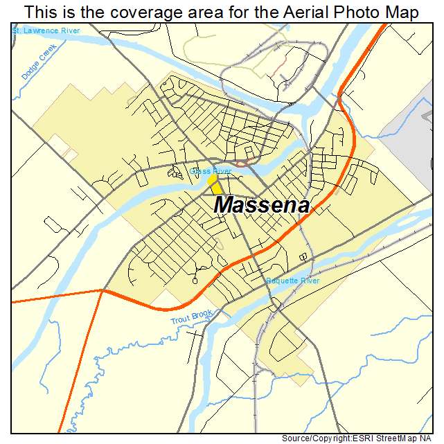 Massena, NY location map 