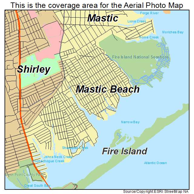 Mastic Beach, NY location map 