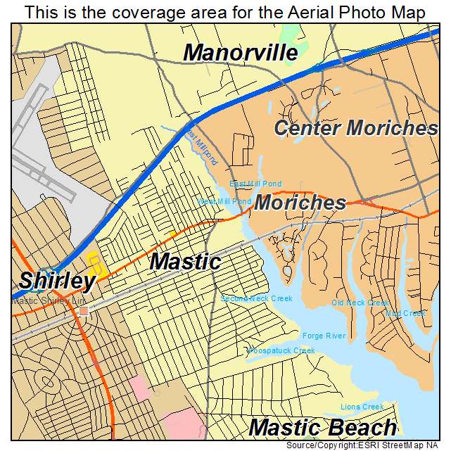 Mastic, NY location map 