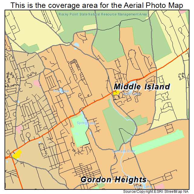 Middle Island, NY location map 